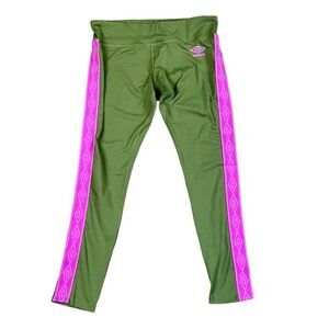Umbro Green Pink Activewear Leggings Large
